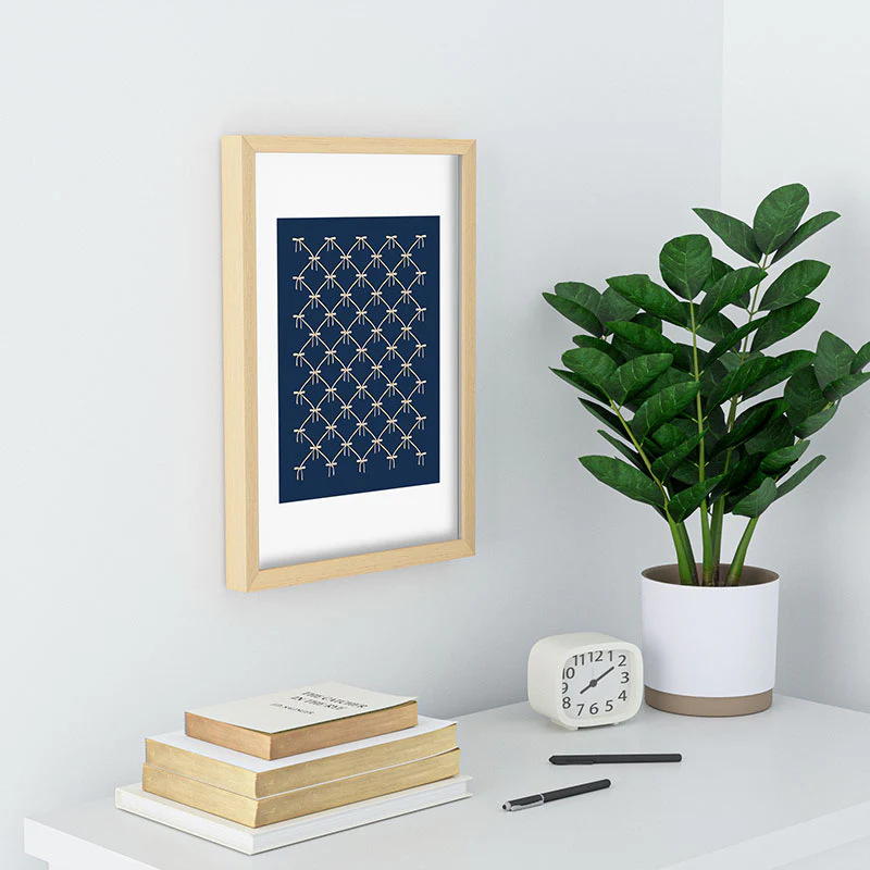 Colour Poems Bows and Ribbons Blue Recessed Framing Rectangle - Image 14