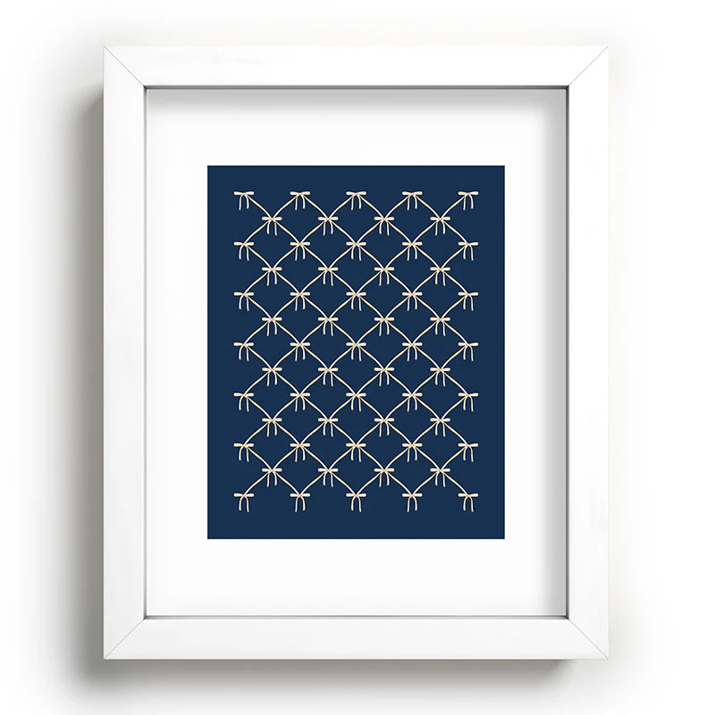 Colour Poems Bows and Ribbons Blue Recessed Framing Rectangle - Image 3
