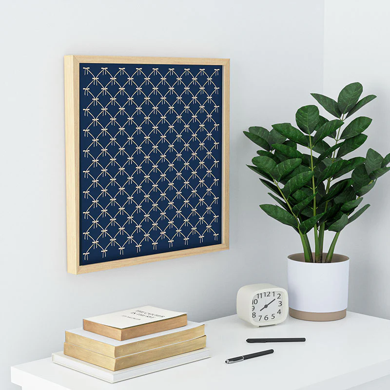 Colour Poems Bows and Ribbons Blue Recessed Framing Square - Image 14