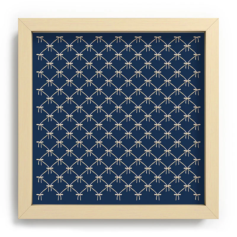 Colour Poems Bows and Ribbons Blue Recessed Framing Square - Image 5