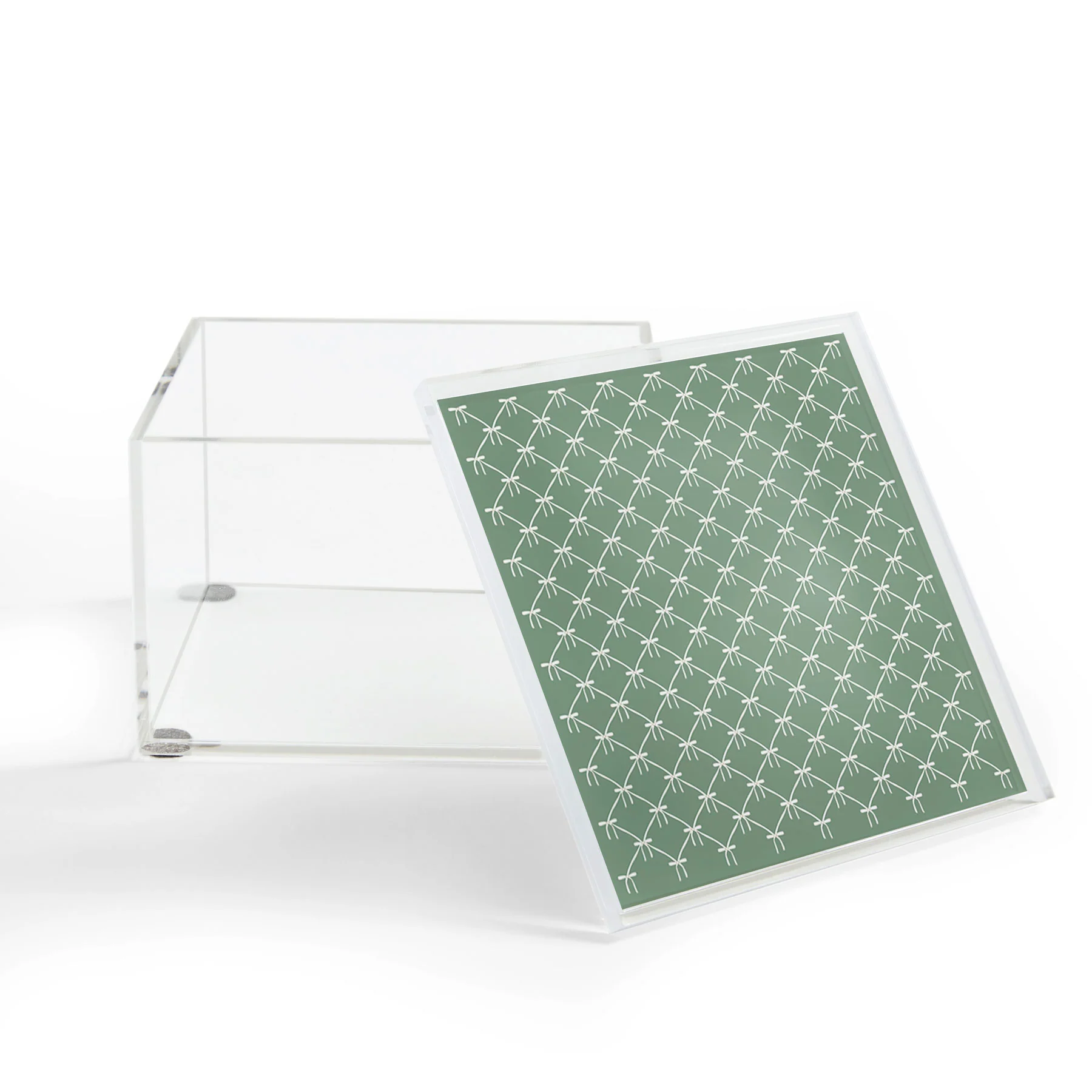 Colour Poems Bows and Ribbons Green Acrylic Box - Image 2