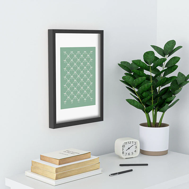 Colour Poems Bows and Ribbons Green Recessed Framing Rectangle - Image 10