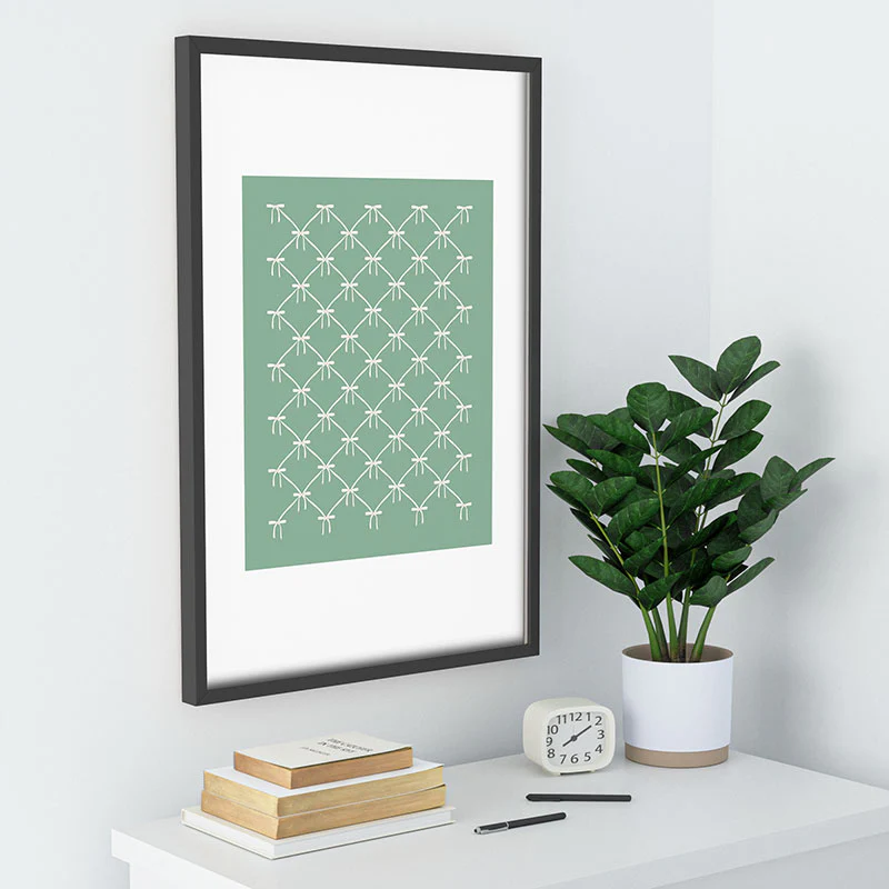 Colour Poems Bows and Ribbons Green Recessed Framing Rectangle - Image 26