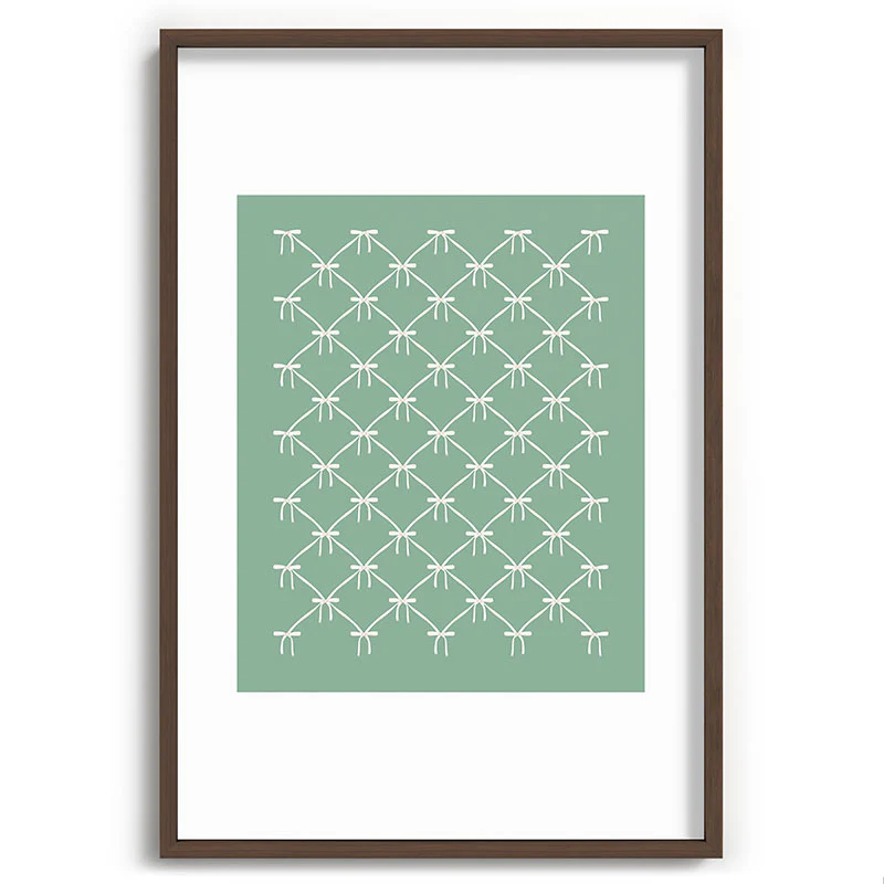 Colour Poems Bows and Ribbons Green Recessed Framing Rectangle - Image 31