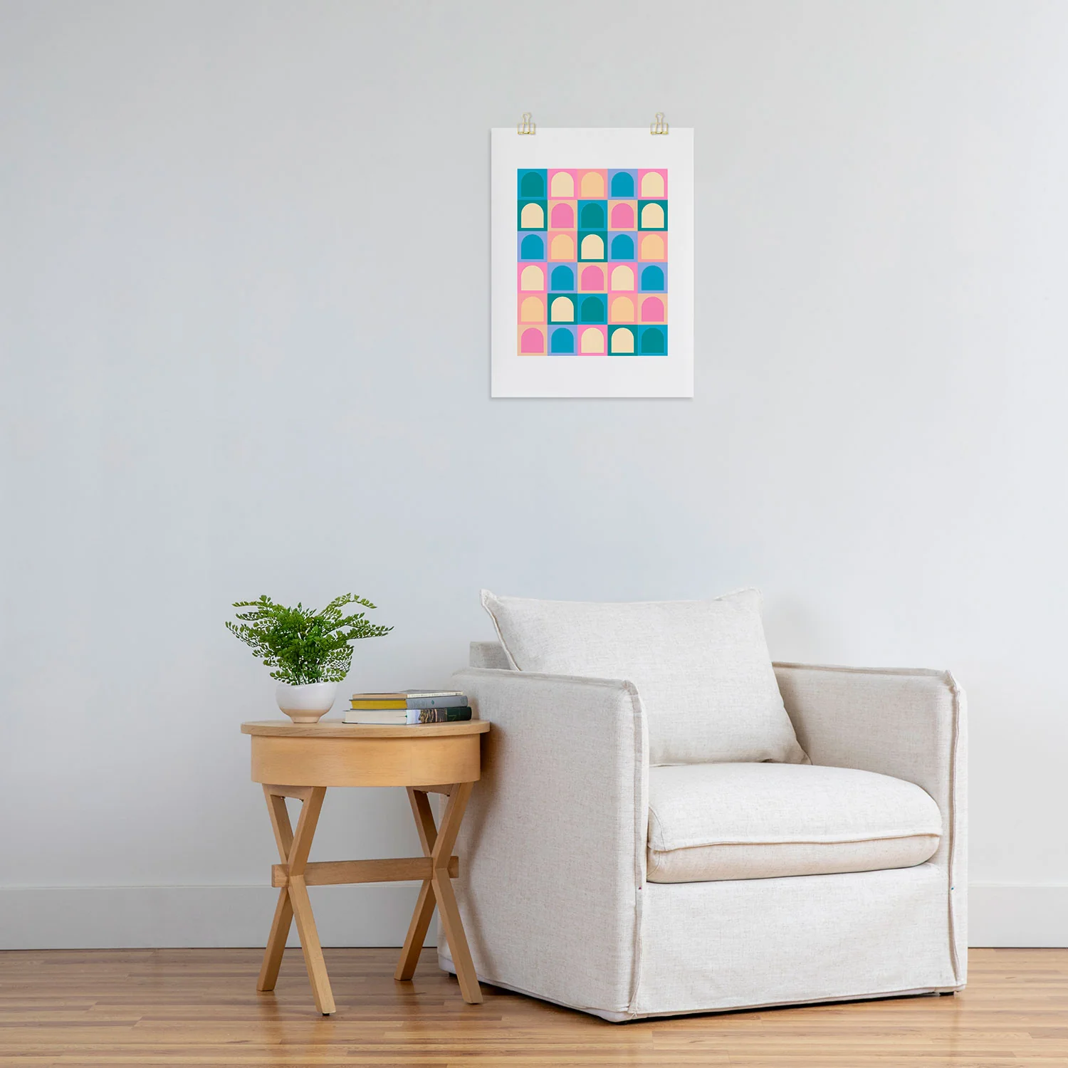 Colour Poems Checker Arches I Pastel Tones Art Print - Image 12