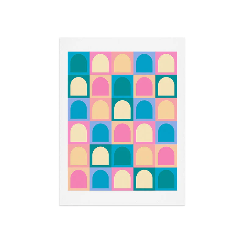 Colour Poems Checker Arches I Pastel Tones Art Print - Image 22