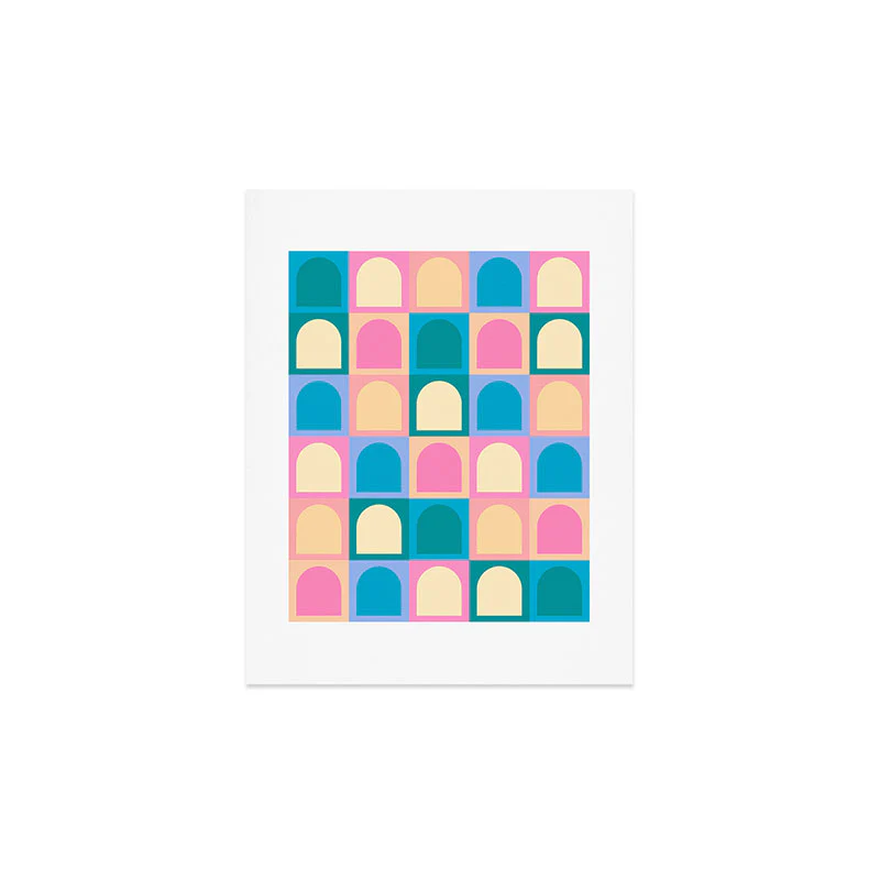 Colour Poems Checker Arches I Pastel Tones Art Print - Image 4
