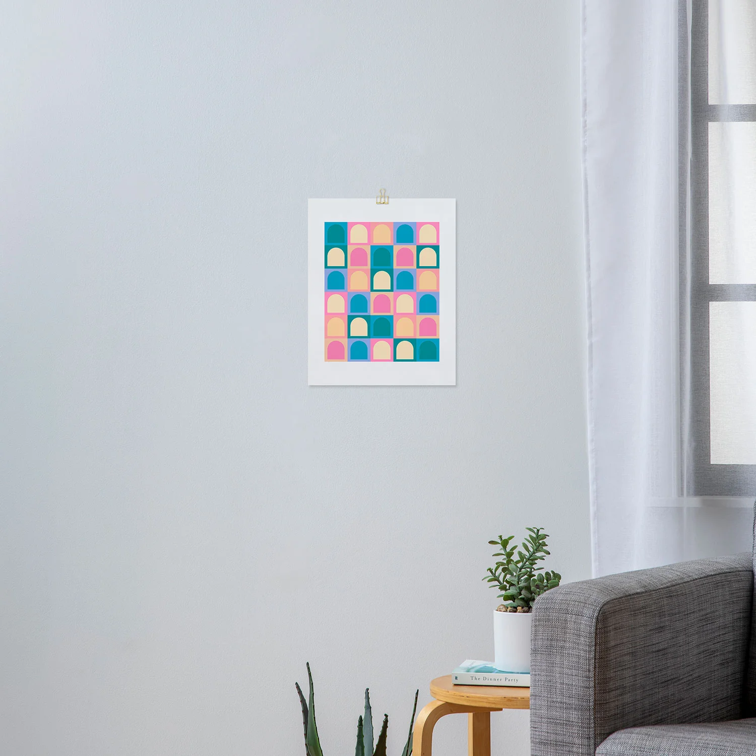 Colour Poems Checker Arches I Pastel Tones Art Print - Image 6