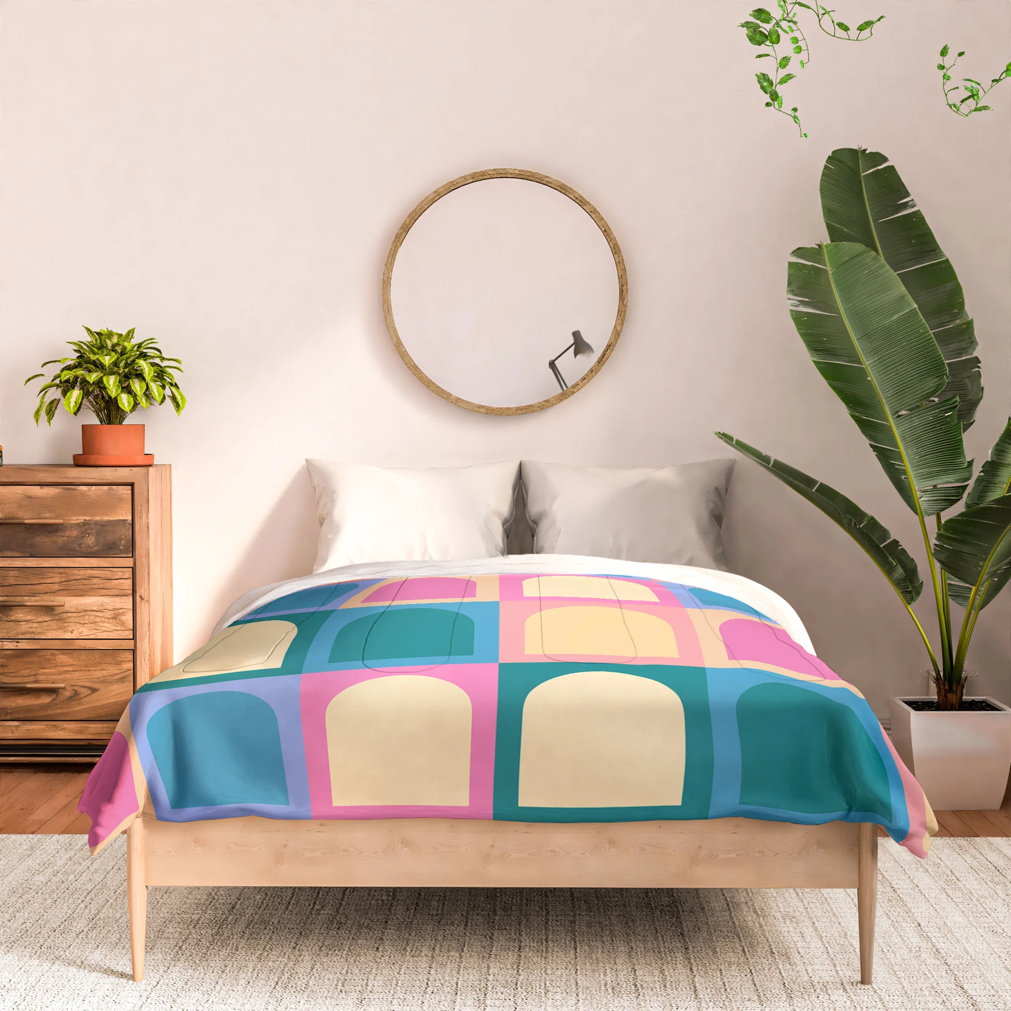 Colour Poems Checker Arches I Pastel Tones Comforter - Image 12