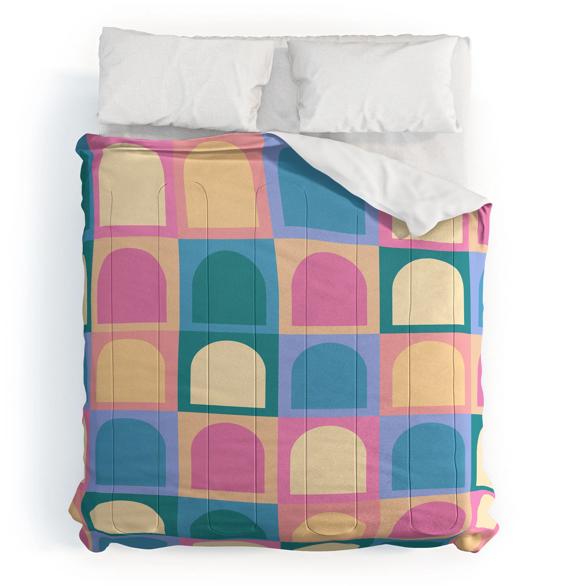 Colour Poems Checker Arches I Pastel Tones Comforter - Image 13
