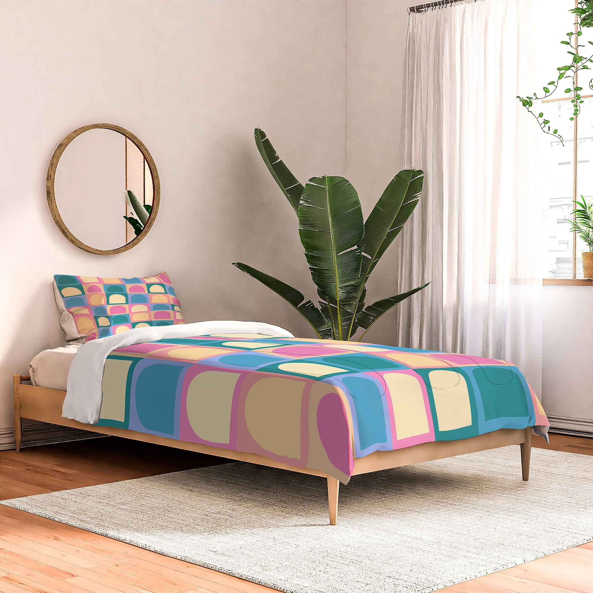 Colour Poems Checker Arches I Pastel Tones Comforter - Image 5