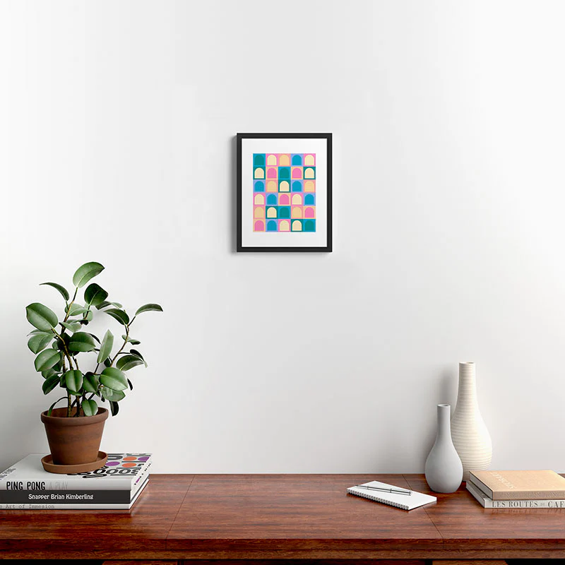 Colour Poems Checker Arches I Pastel Tones Framed Art Print - Image 28