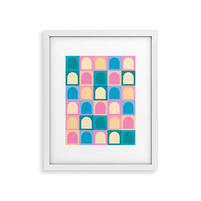 Colour Poems Checker Arches I Pastel Tones Framed Art Print - Image 43