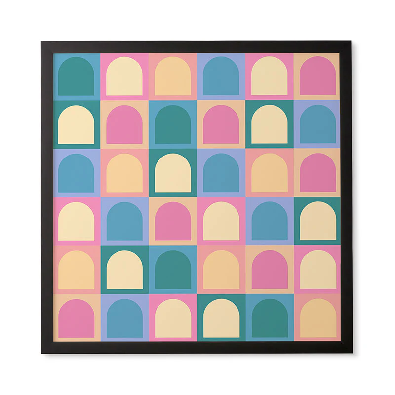 Colour Poems Checker Arches I Pastel Tones Framed Wall Art - Image 11