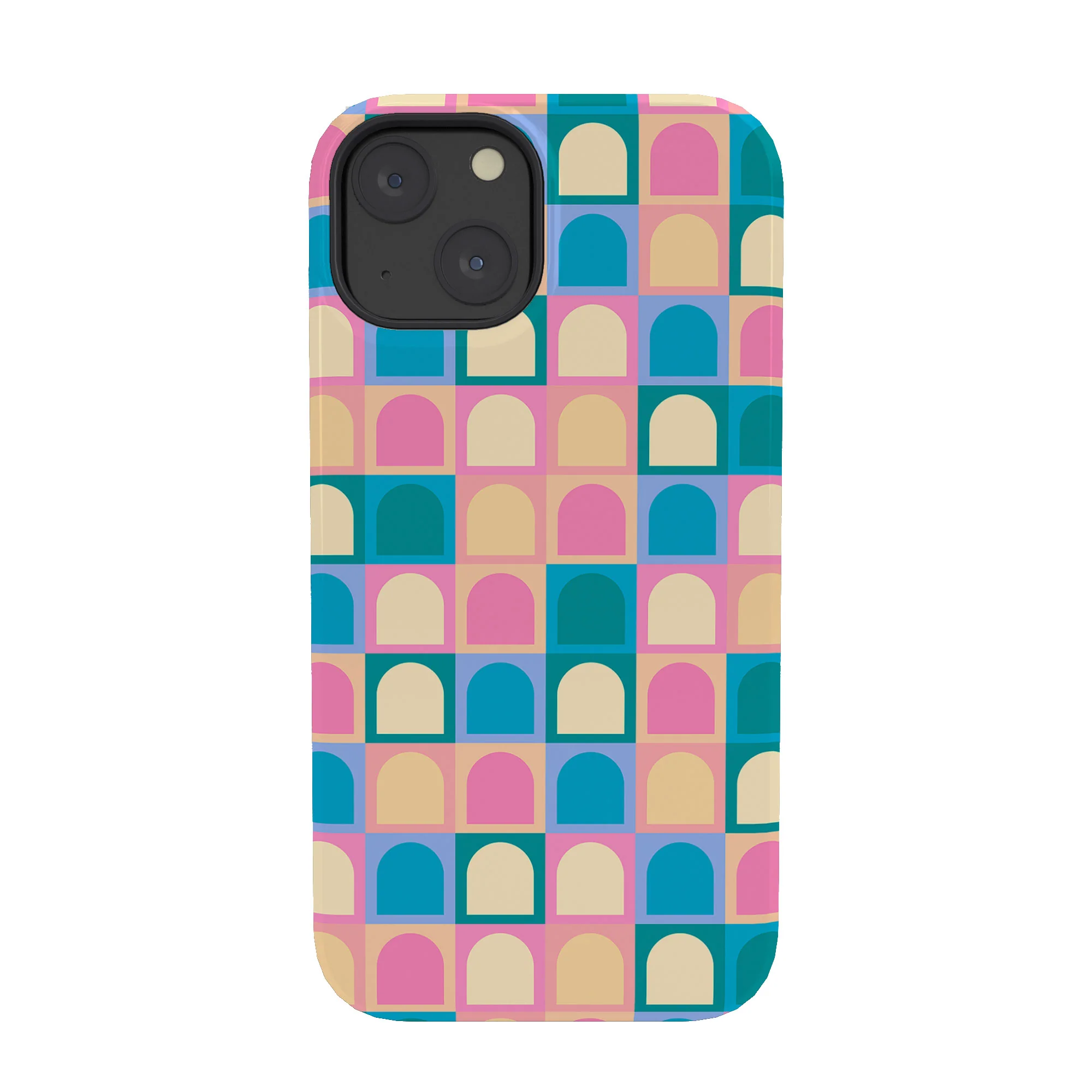 Colour Poems Checker Arches I Pastel Tones Phone Case - Image 43