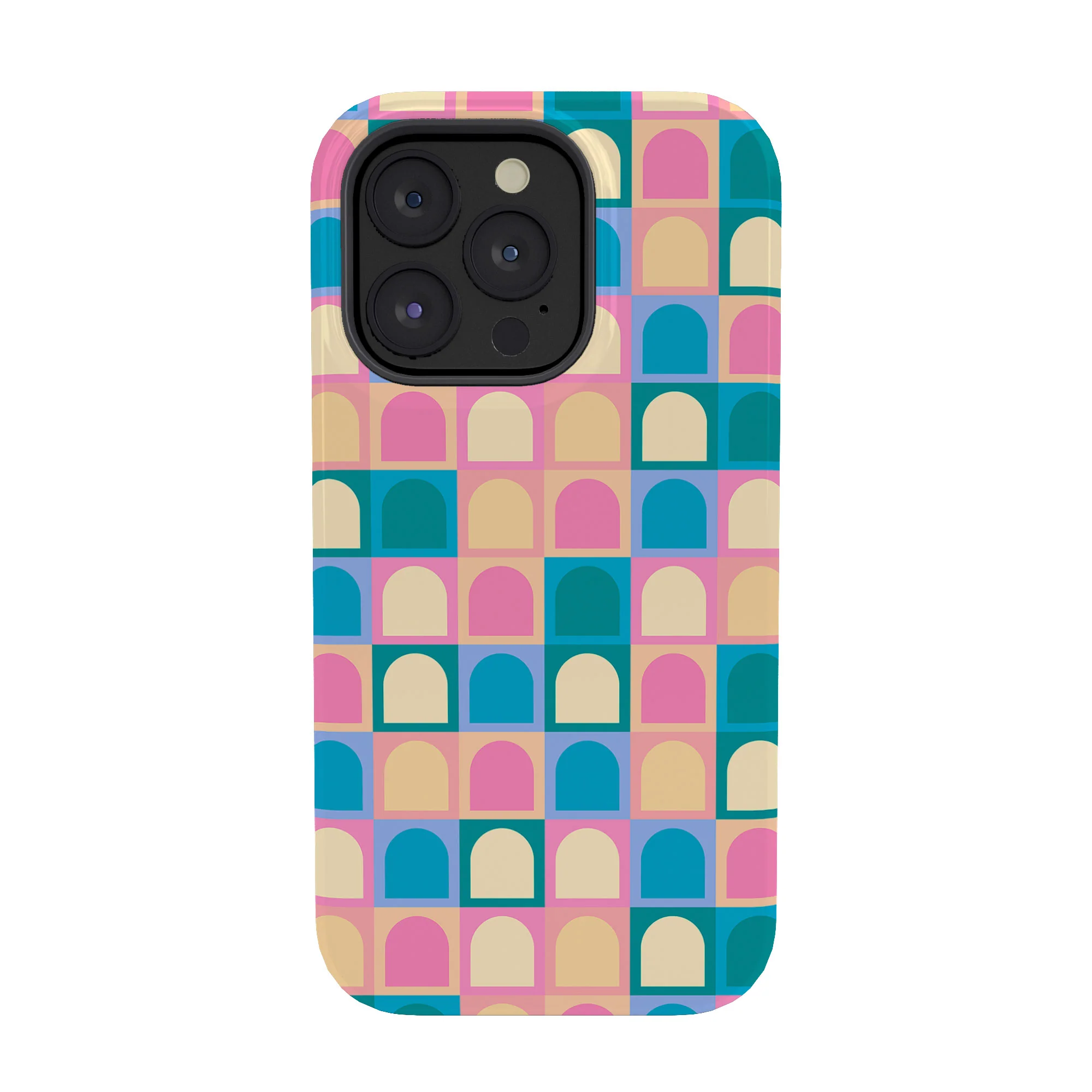 Colour Poems Checker Arches I Pastel Tones Phone Case - Image 45