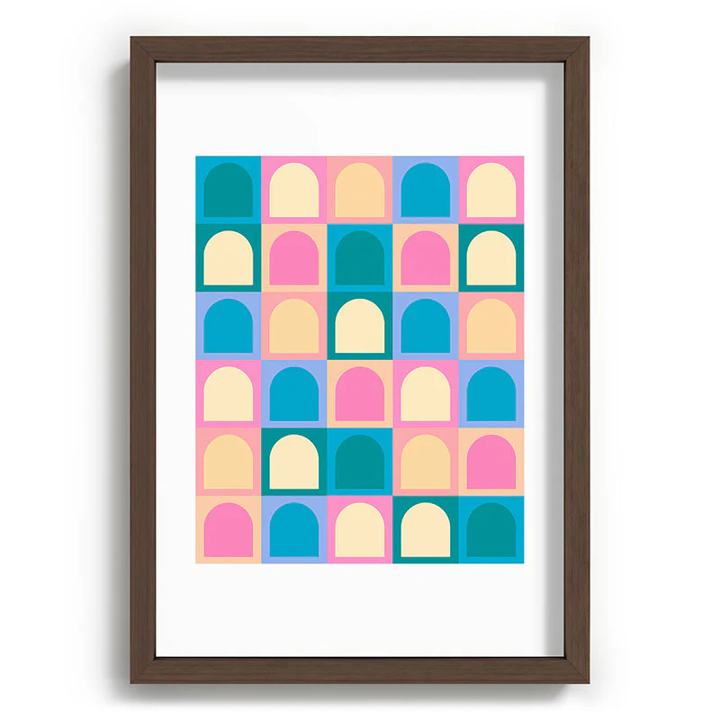 Colour Poems Checker Arches I Pastel Tones Recessed Framing Rectangle - Image 15
