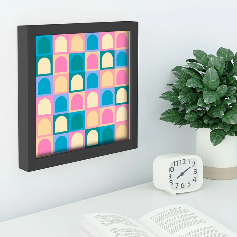 Colour Poems Checker Arches I Pastel Tones Recessed Framing Square - Image 2