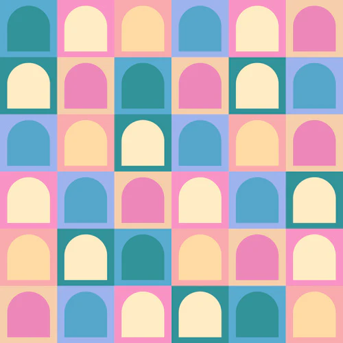 Colour Poems Checker Arches I Pastel Tones Shower Curtain - Image 7