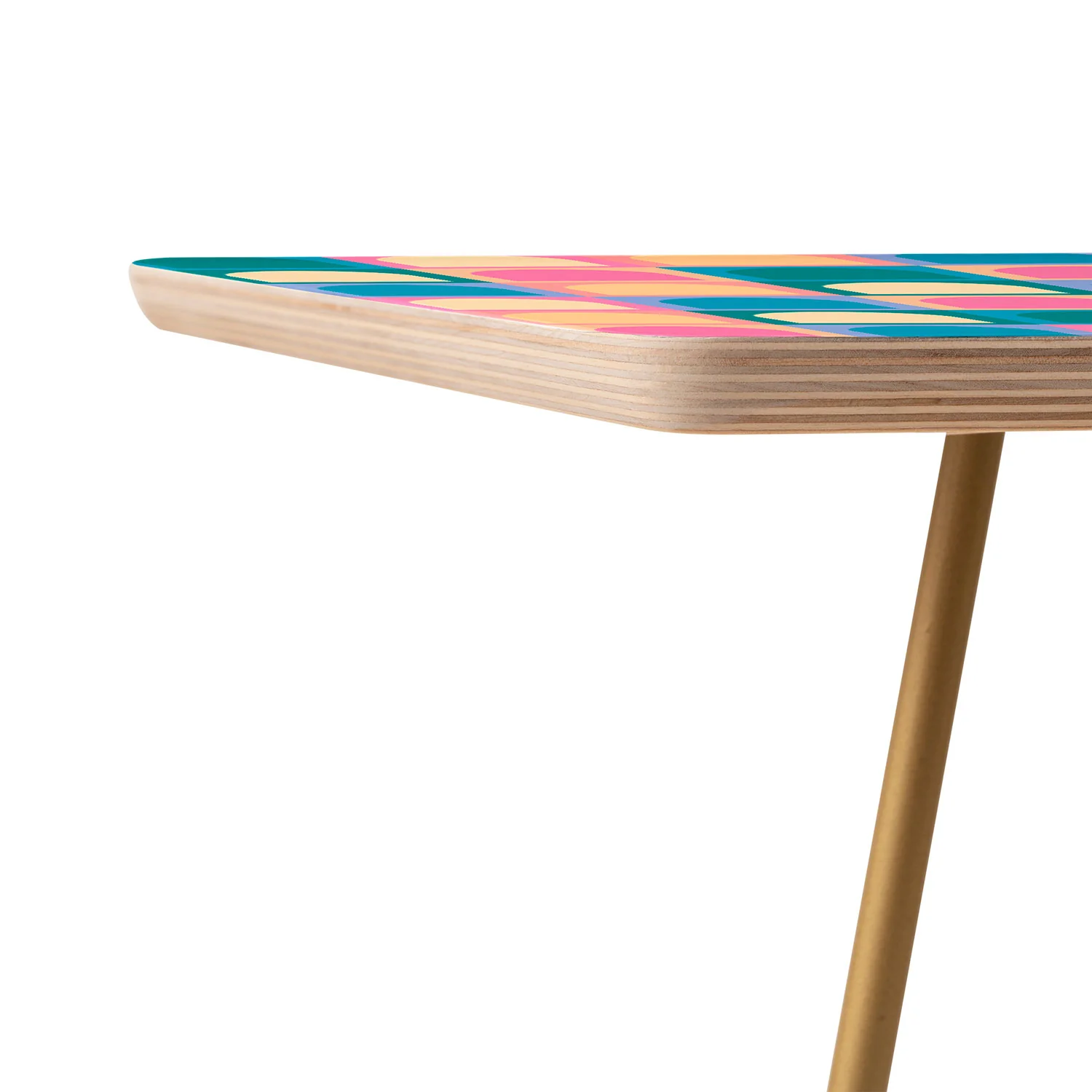 Colour Poems Checker Arches I Pastel Tones Side Table - Image 5