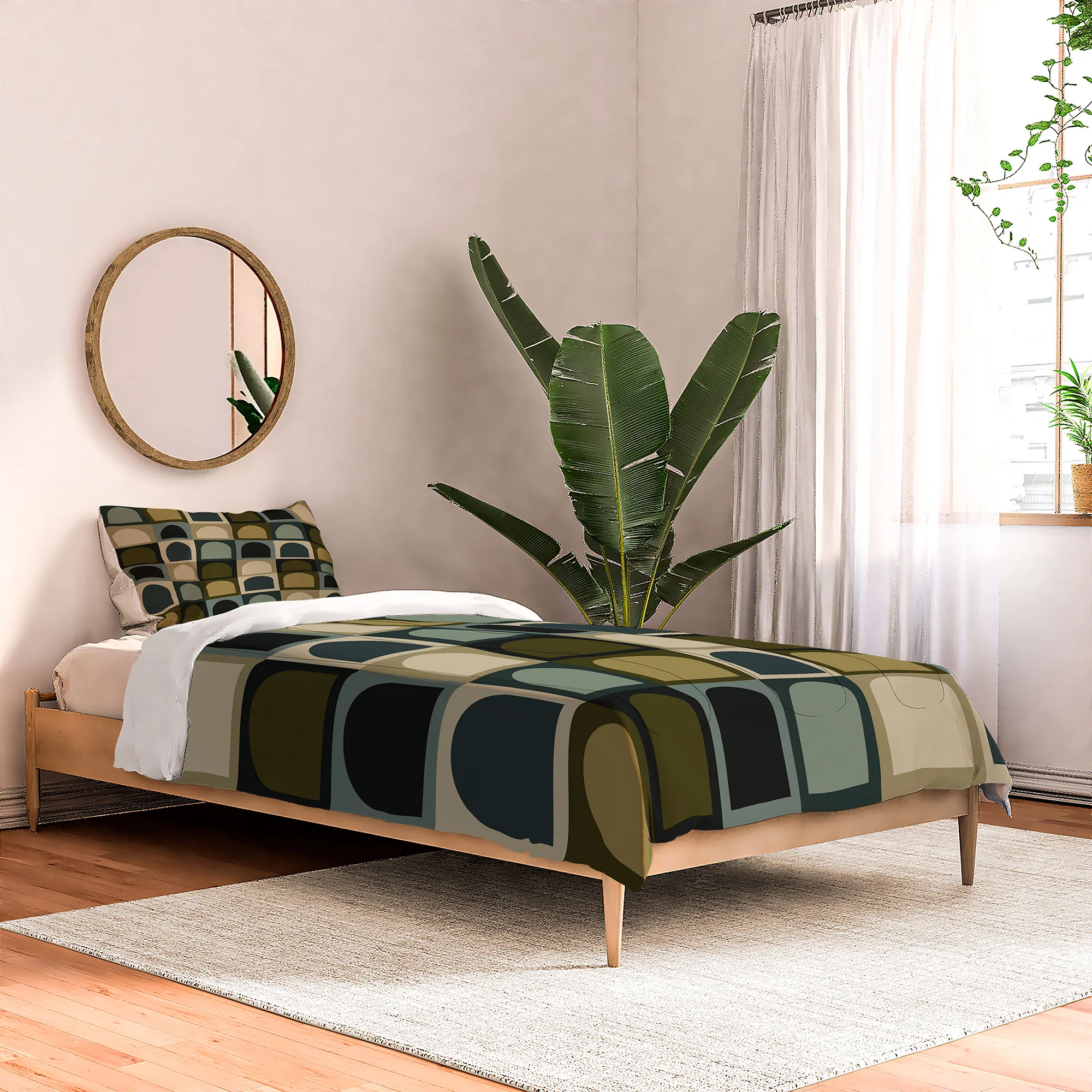 Colour Poems Checker Arches II Earthy Tones Comforter - Image 5