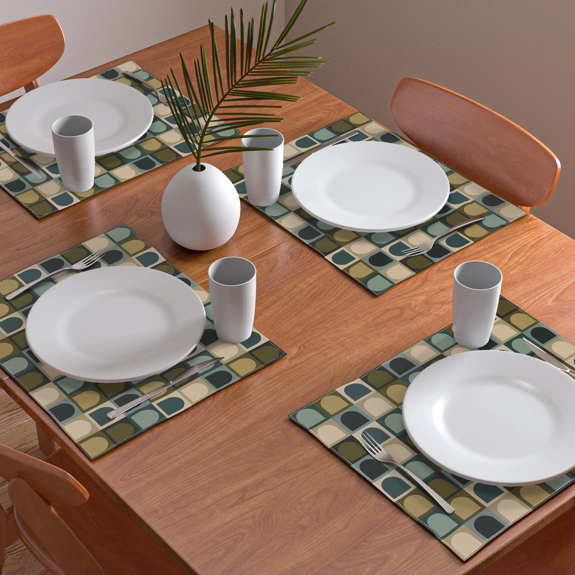 Colour Poems Checker Arches II Earthy Tones Placemat - Image 3