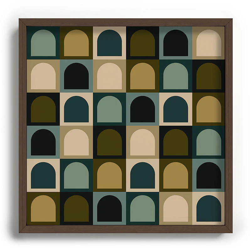 Colour Poems Checker Arches II Earthy Tones Recessed Framing Square - Image 15