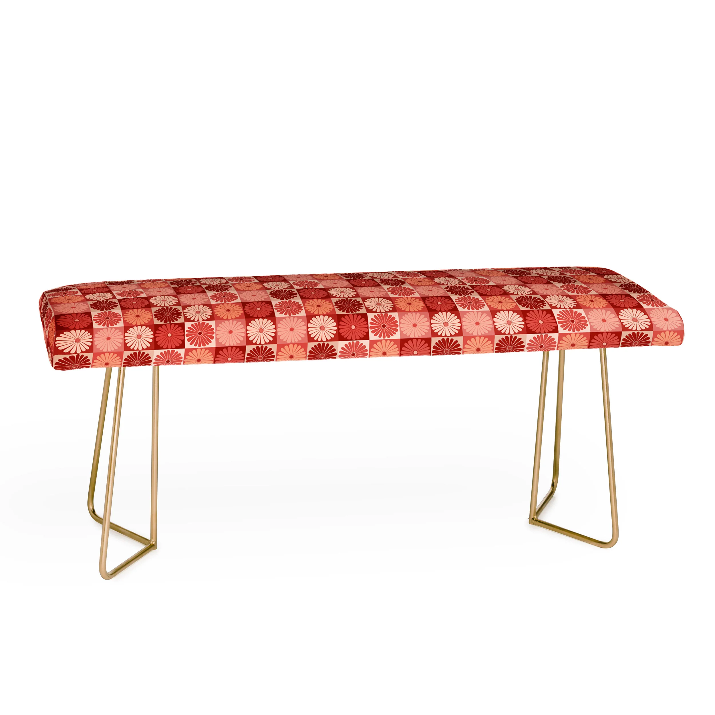 Colour Poems Checker Daisies I Red Pink Bench