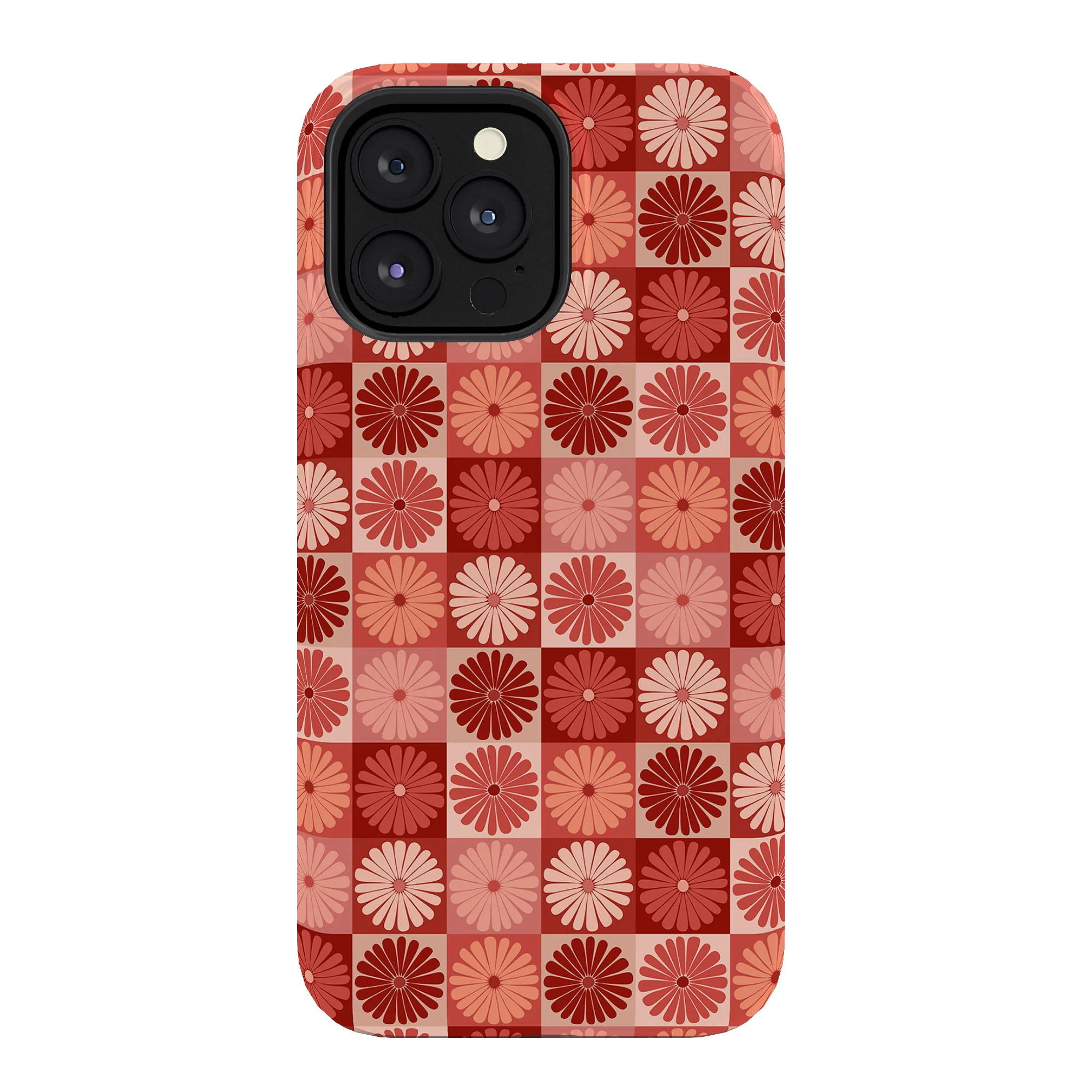 Colour Poems Checker Daisies I Red Pink Phone Case - Image 46