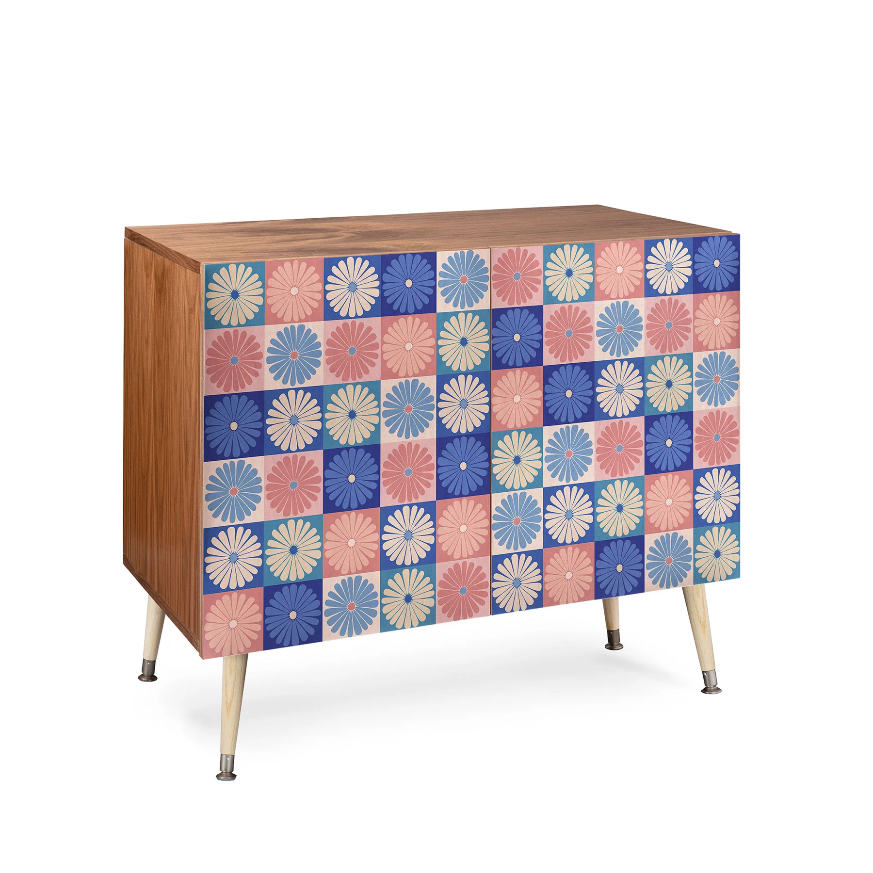 Colour Poems Checker Daisies II Blue Pink Credenza - Image 14