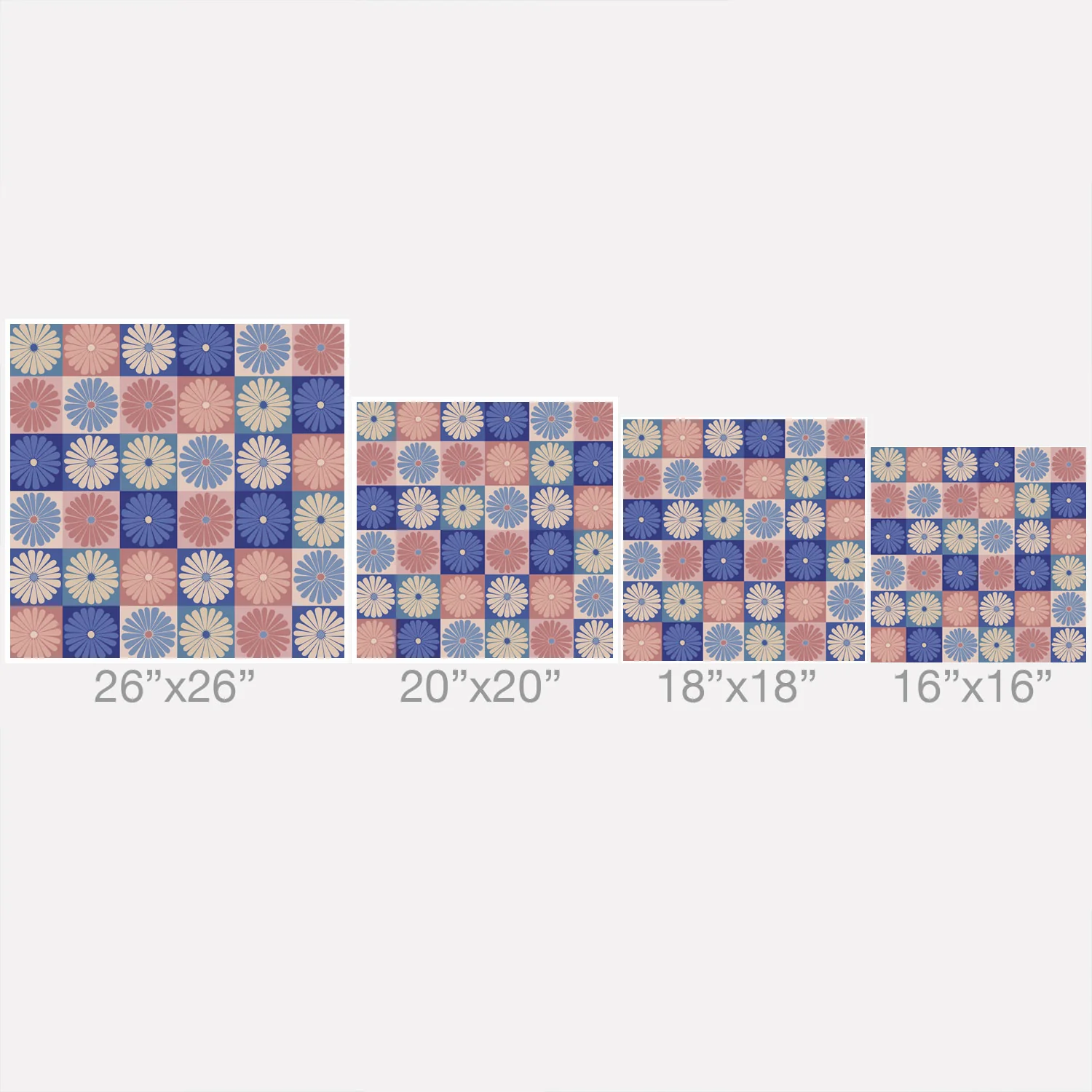 Colour Poems Checker Daisies II Blue Pink Throw Pillow - Image 5