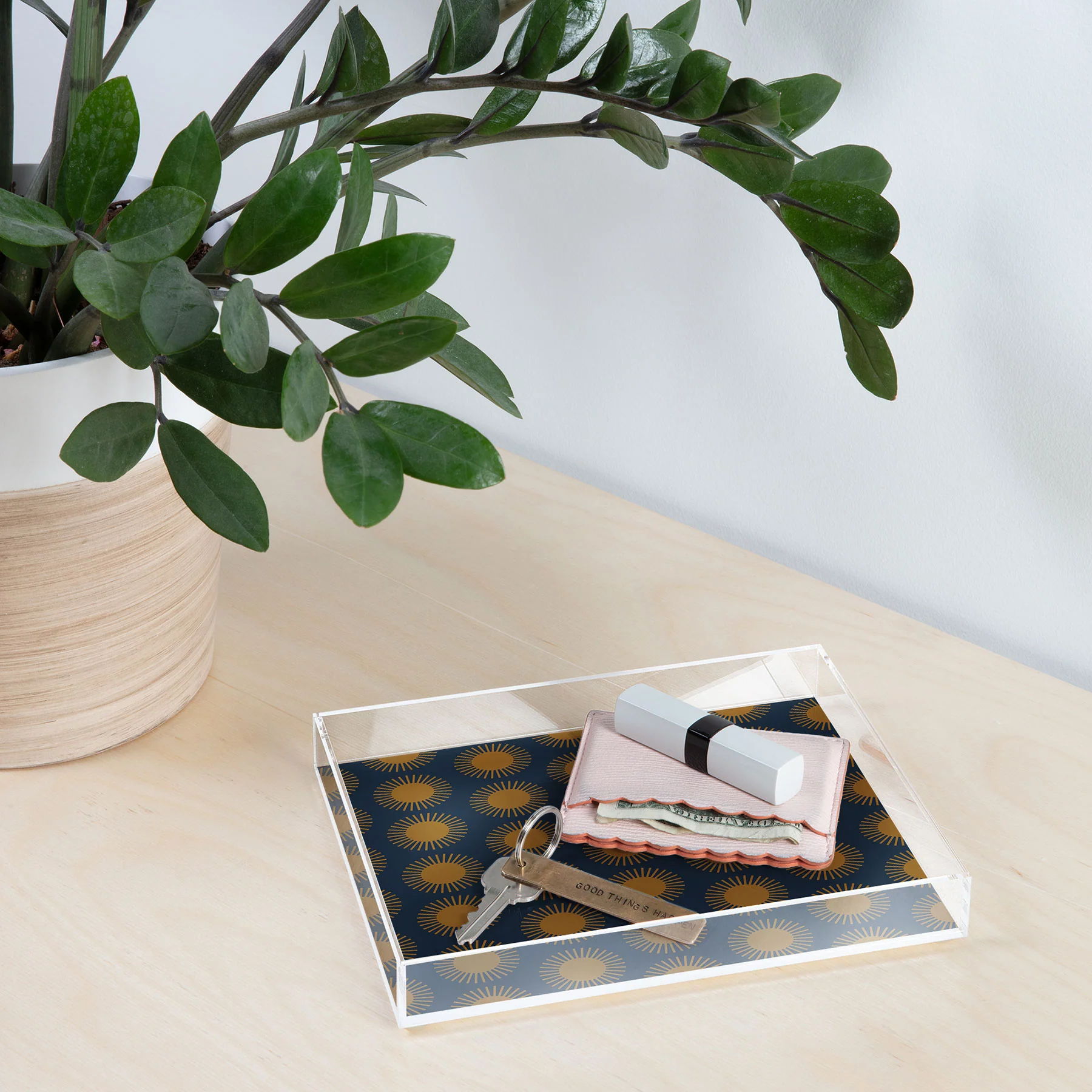 Colour Poems Cheerful Sun Pattern Navy Blue Acrylic Tray - Image 12