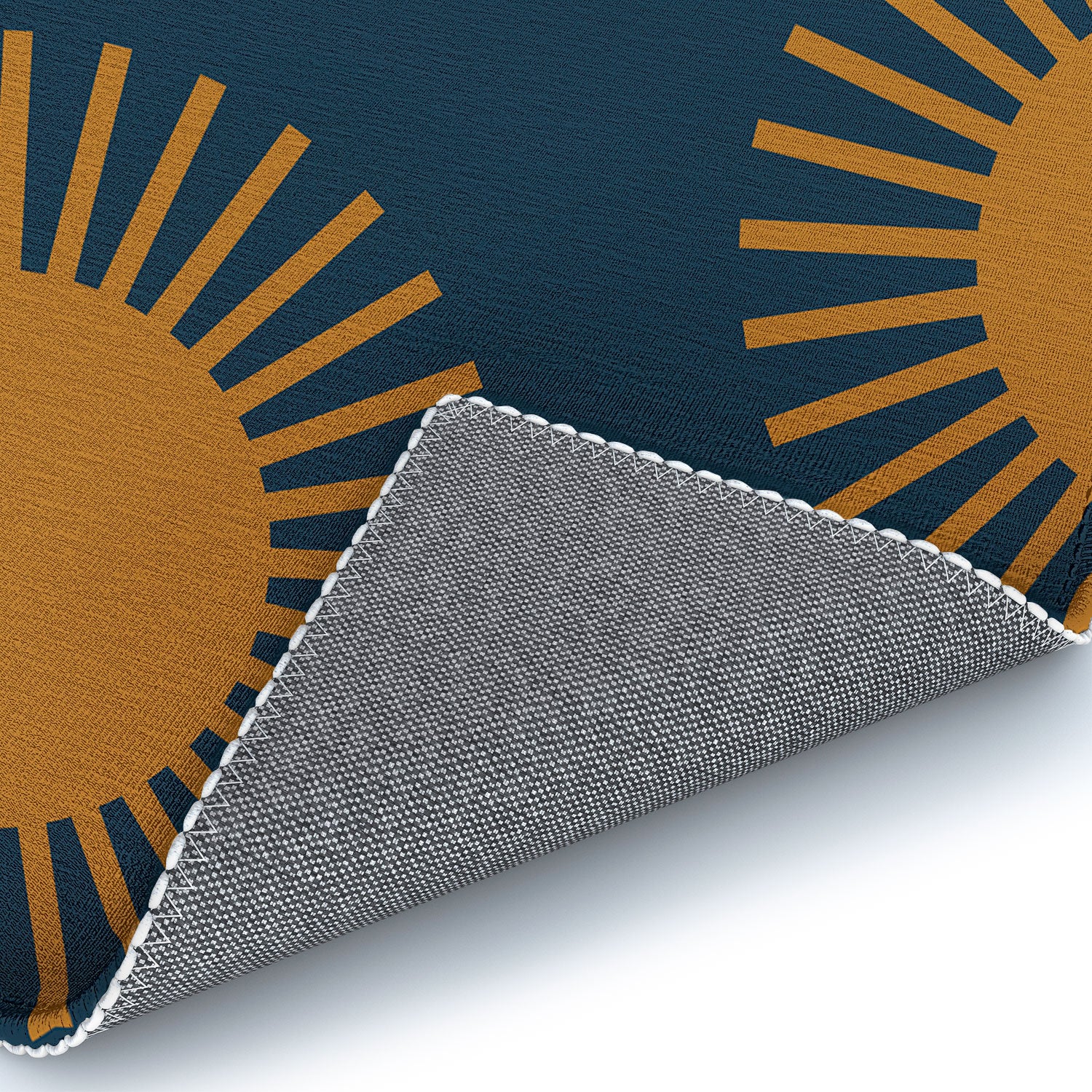 Colour Poems Cheerful Sun Pattern Navy Blue Area Rug - Image 8