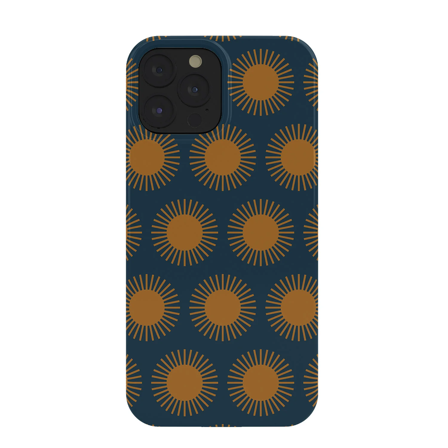 Colour Poems Cheerful Sun Pattern Navy Blue Phone Case - Image 4