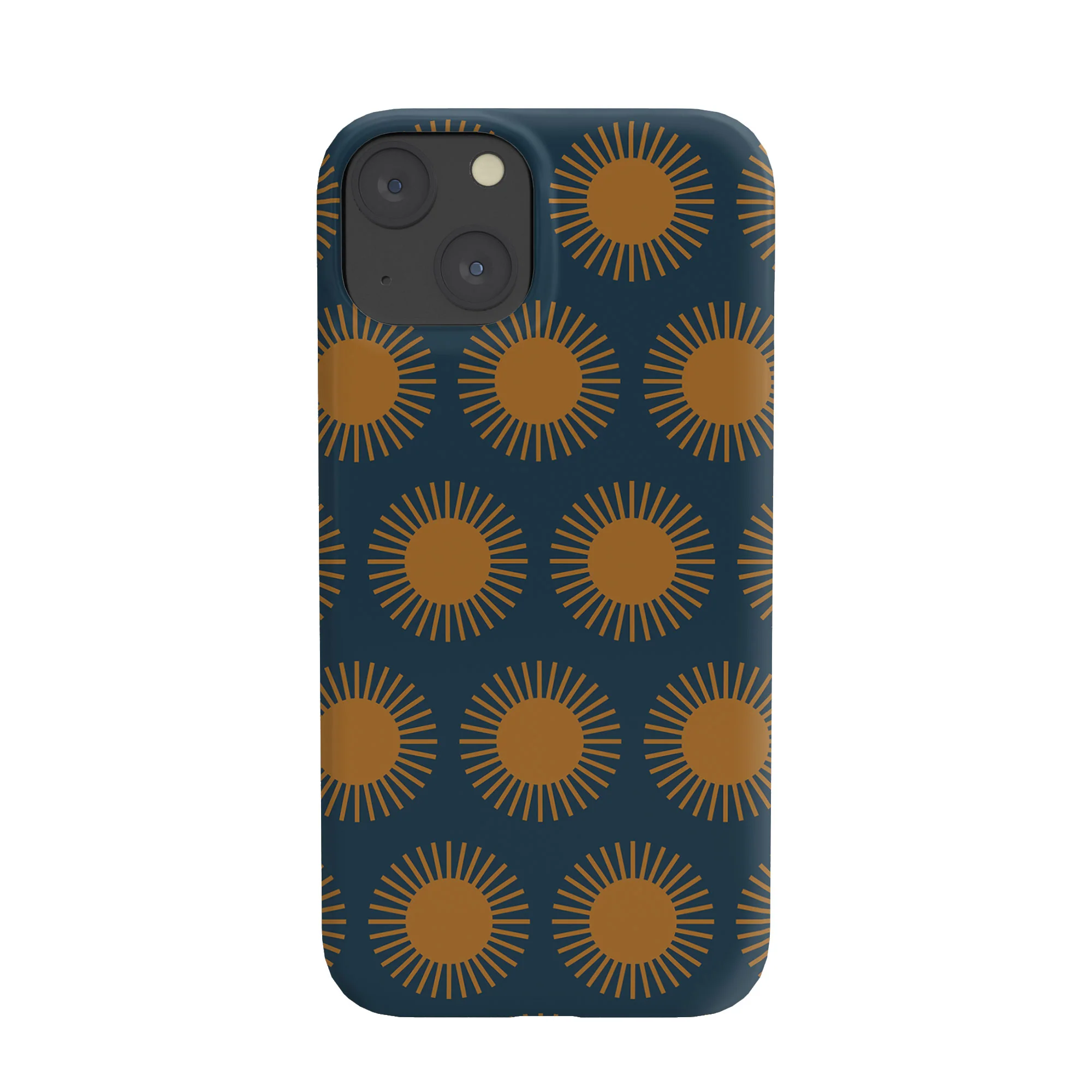 Colour Poems Cheerful Sun Pattern Navy Blue Phone Case - Image 47
