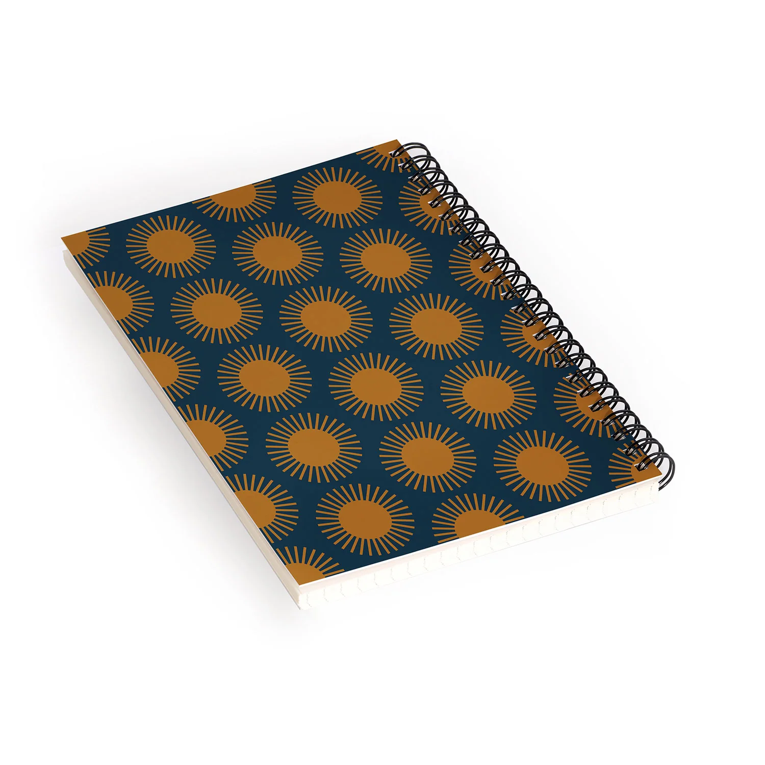 Colour Poems Cheerful Sun Pattern Navy Blue Spiral Notebook - Image 2