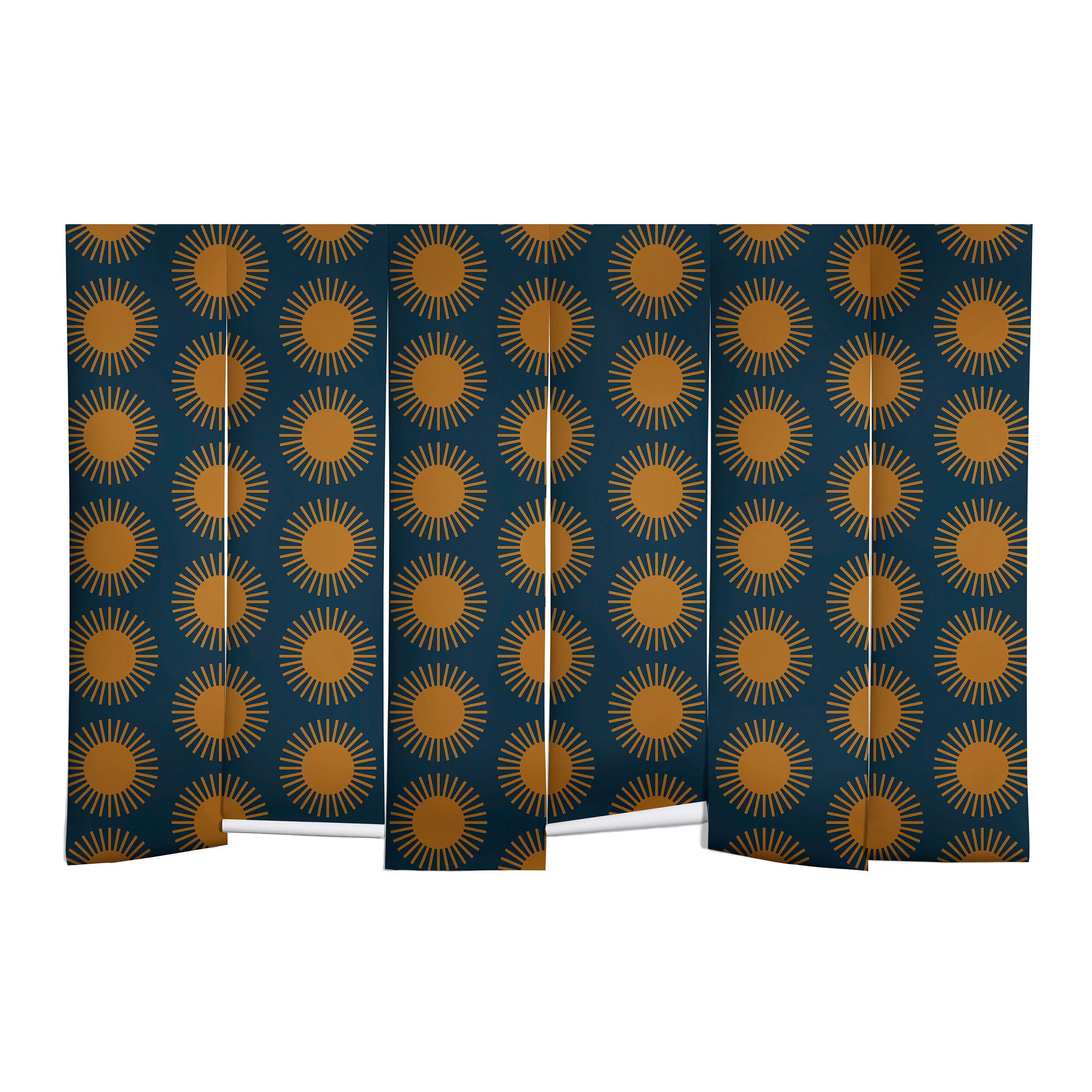 Colour Poems Cheerful Sun Pattern Navy Blue Wall Mural - Image 2