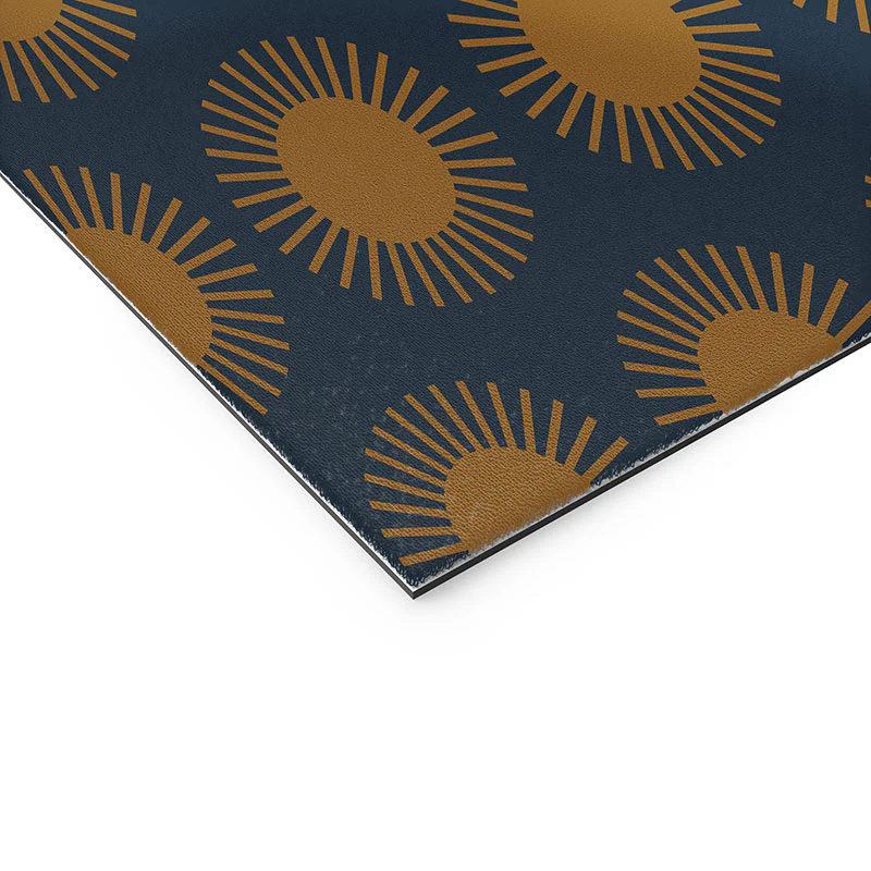 Colour Poems Cheerful Sun Pattern Navy Blue Welcome Mat - Image 6