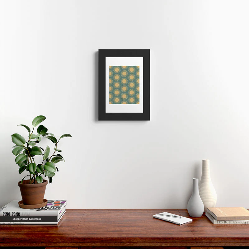 Colour Poems Cheerful Sun Pattern Sage Framed Art Print - Image 6