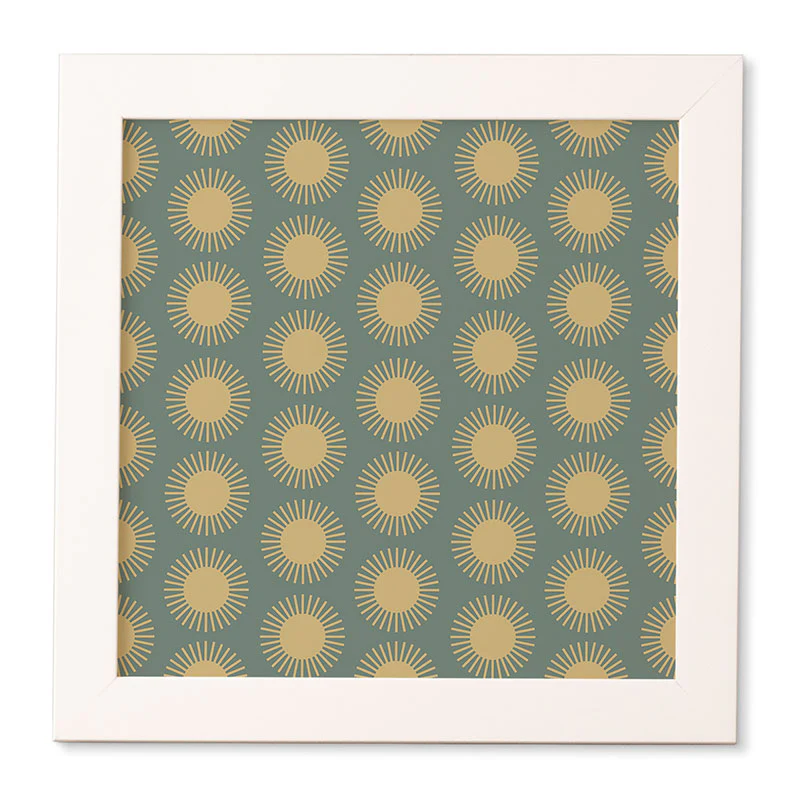 Colour Poems Cheerful Sun Pattern Sage Framed Wall Art - Image 13