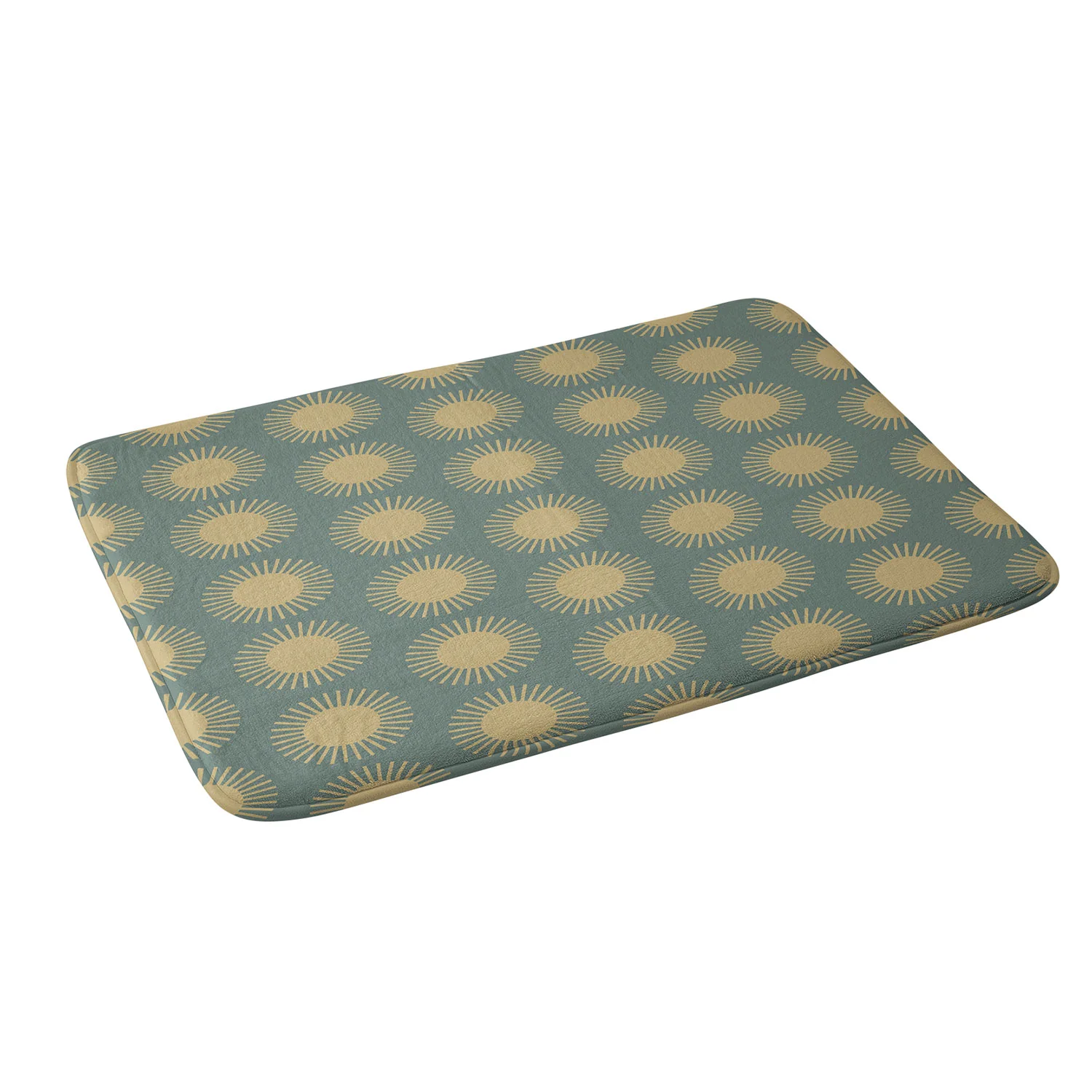 Colour Poems Cheerful Sun Pattern Sage Memory Foam Bath Mat - Image 2