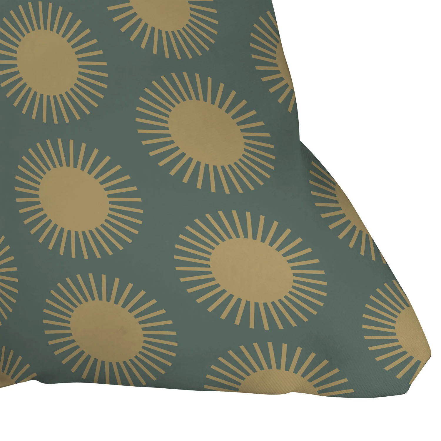 Colour Poems Cheerful Sun Pattern Sage Outdoor Throw Pillow - Image 12