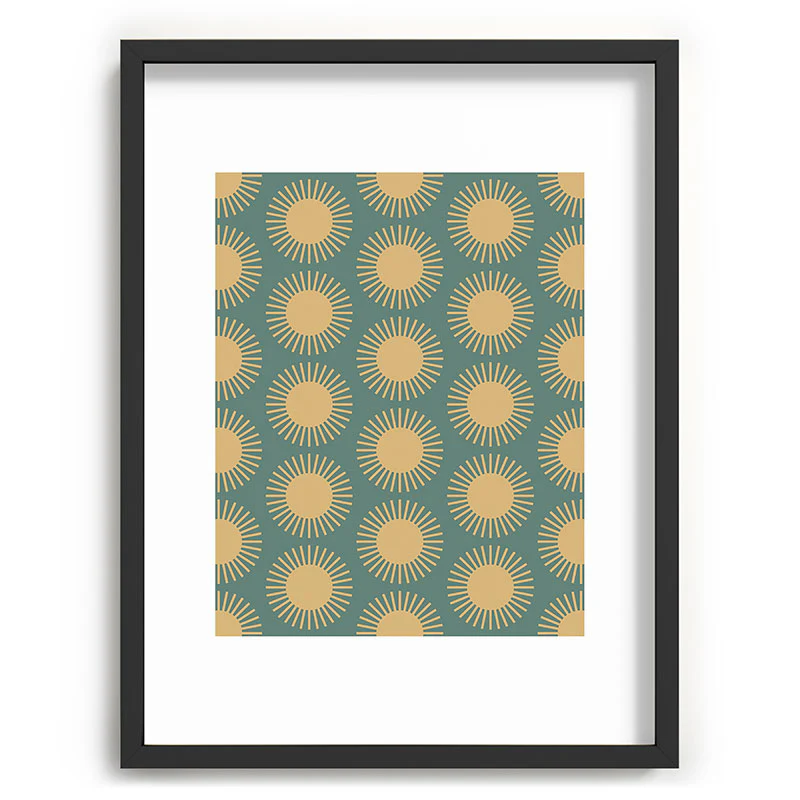 Colour Poems Cheerful Sun Pattern Sage Recessed Framing Rectangle - Image 17
