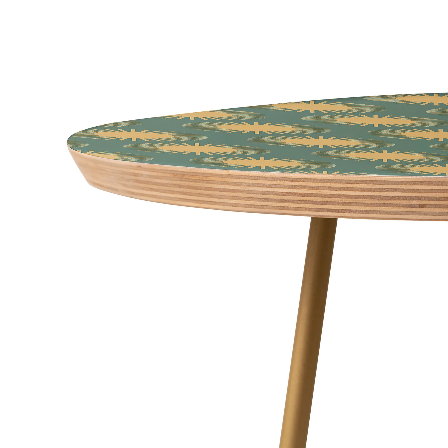 Colour Poems Cheerful Sun Pattern Sage Round Side Table - Image 5
