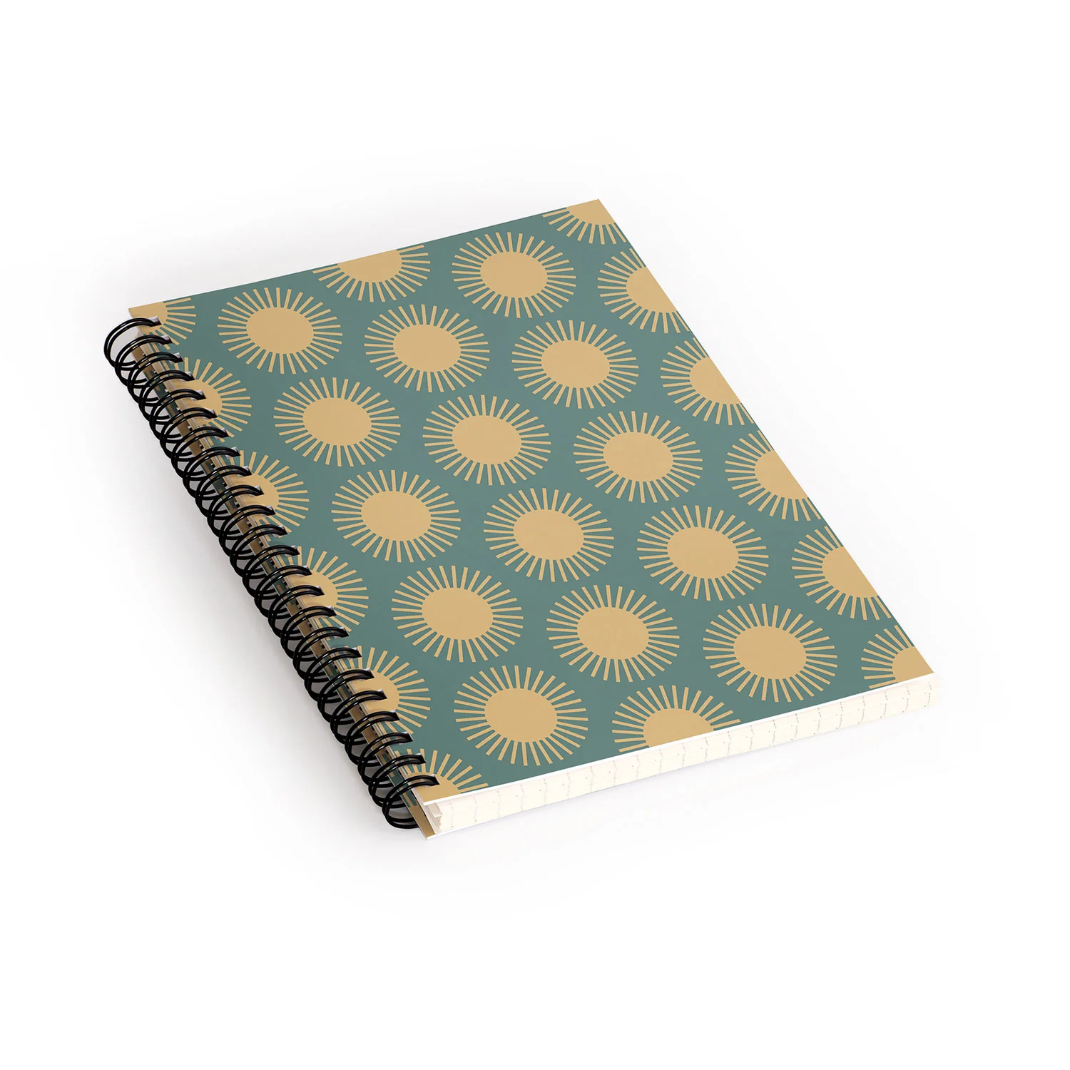 Colour Poems Cheerful Sun Pattern Sage Spiral Notebook