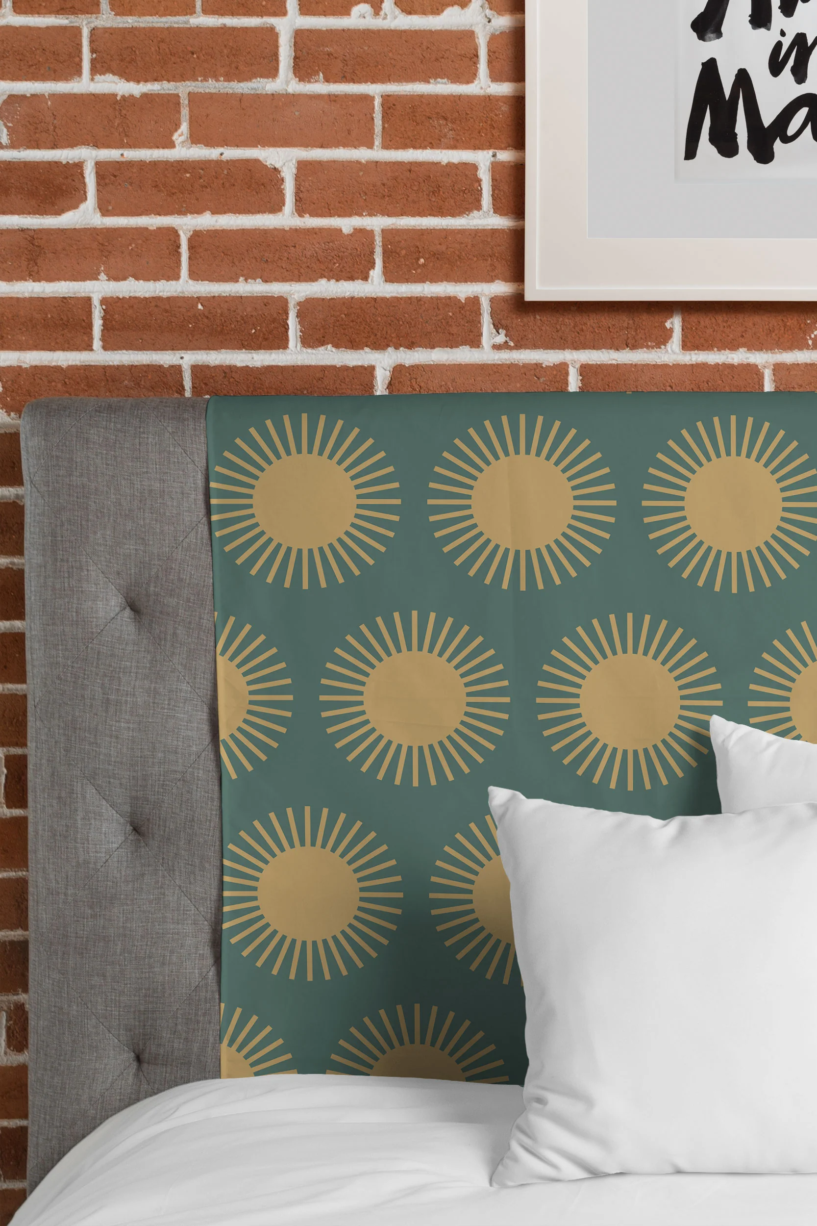 Colour Poems Cheerful Sun Pattern Sage Tapestry - Image 3