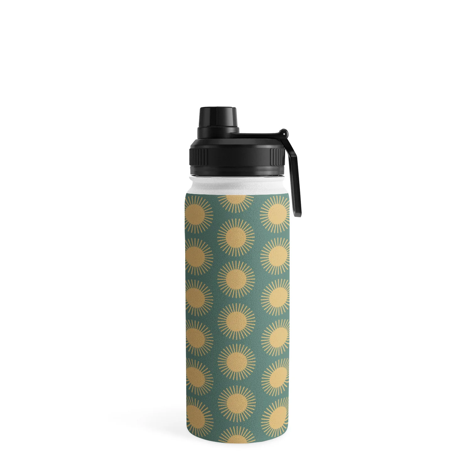 Colour Poems Cheerful Sun Pattern Sage Water Bottle - Image 13