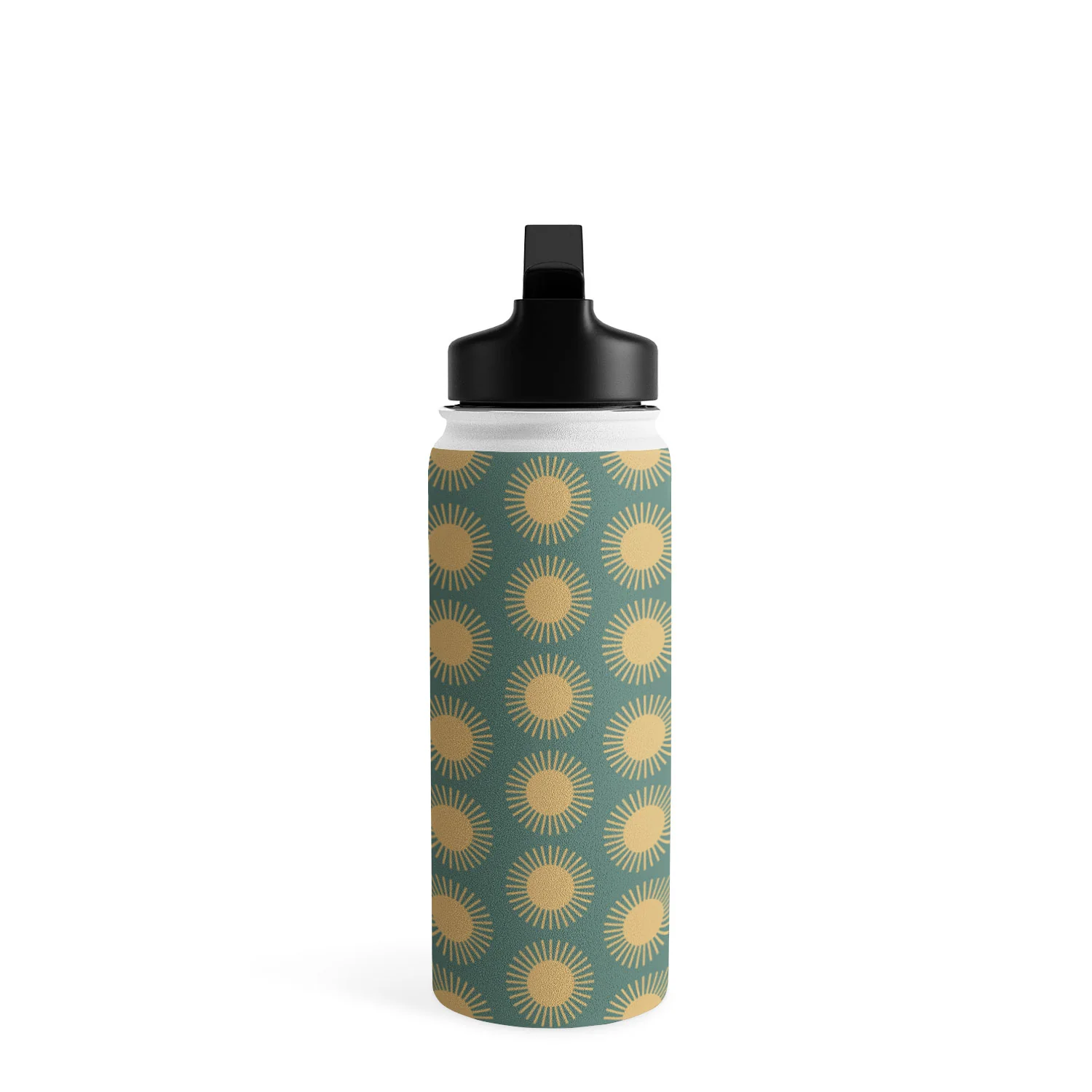 Colour Poems Cheerful Sun Pattern Sage Water Bottle - Image 18