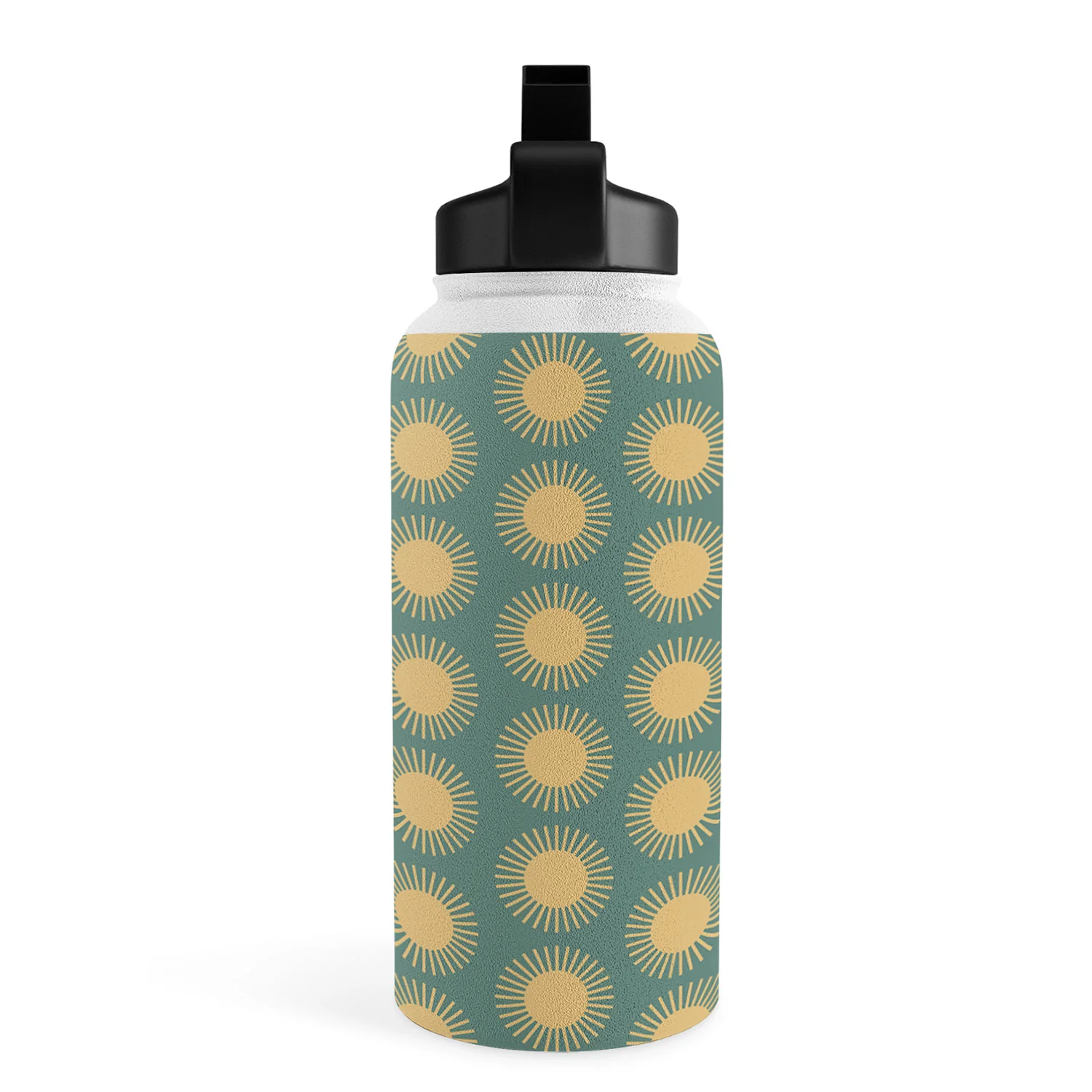 Colour Poems Cheerful Sun Pattern Sage Water Bottle - Image 31