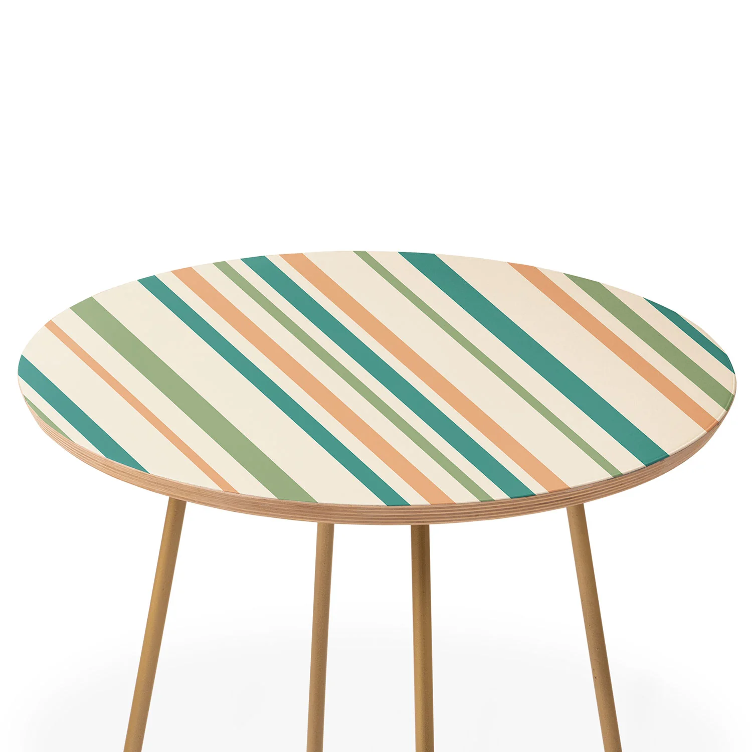 Colour Poems Classic Minimal Stripes II Round Side Table - Image 3